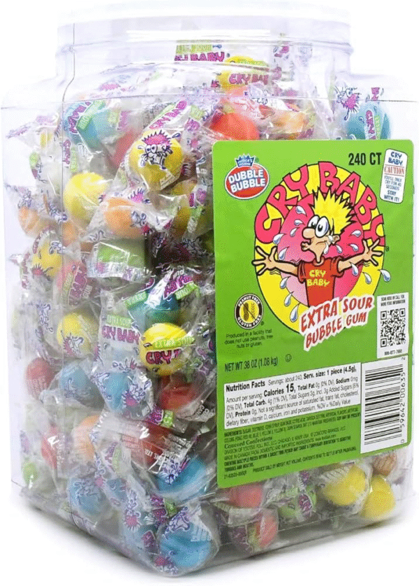 Concord Cry Baby Extra Sour Bubble Gum Jar 8/240