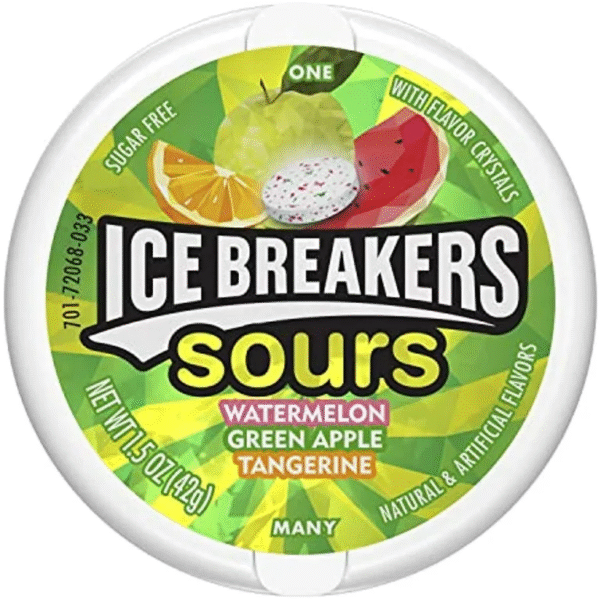 Ice Breakers Sours Green Apple Tangerine, Watermelon  24/8 Ct
